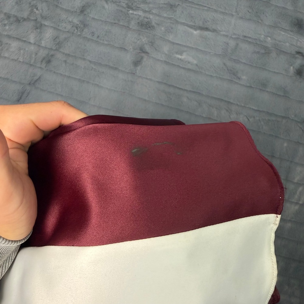 Jessica McClintock Gunne Sax Gown Women 5 Burgundy Satin Strapless Bow Dress - Picture 9 of 10
